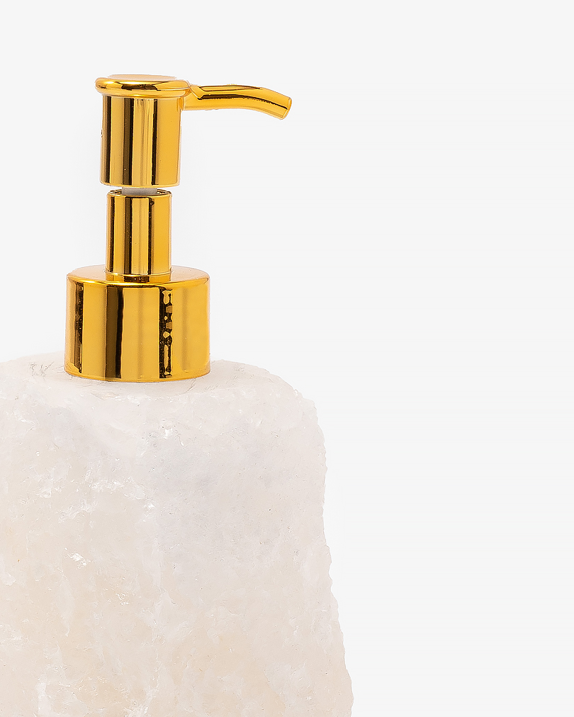 Clear Quartz Stone Lotion Dispenser ACC044WH