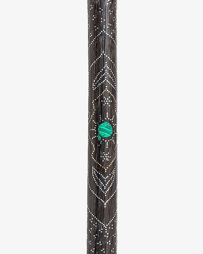 عصا عكاز فاخر مزين بملاكيت اخضر ملكي