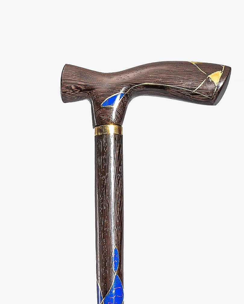 عصا عكاز فاخر مزخرف شبيه الازورد والكهرمان