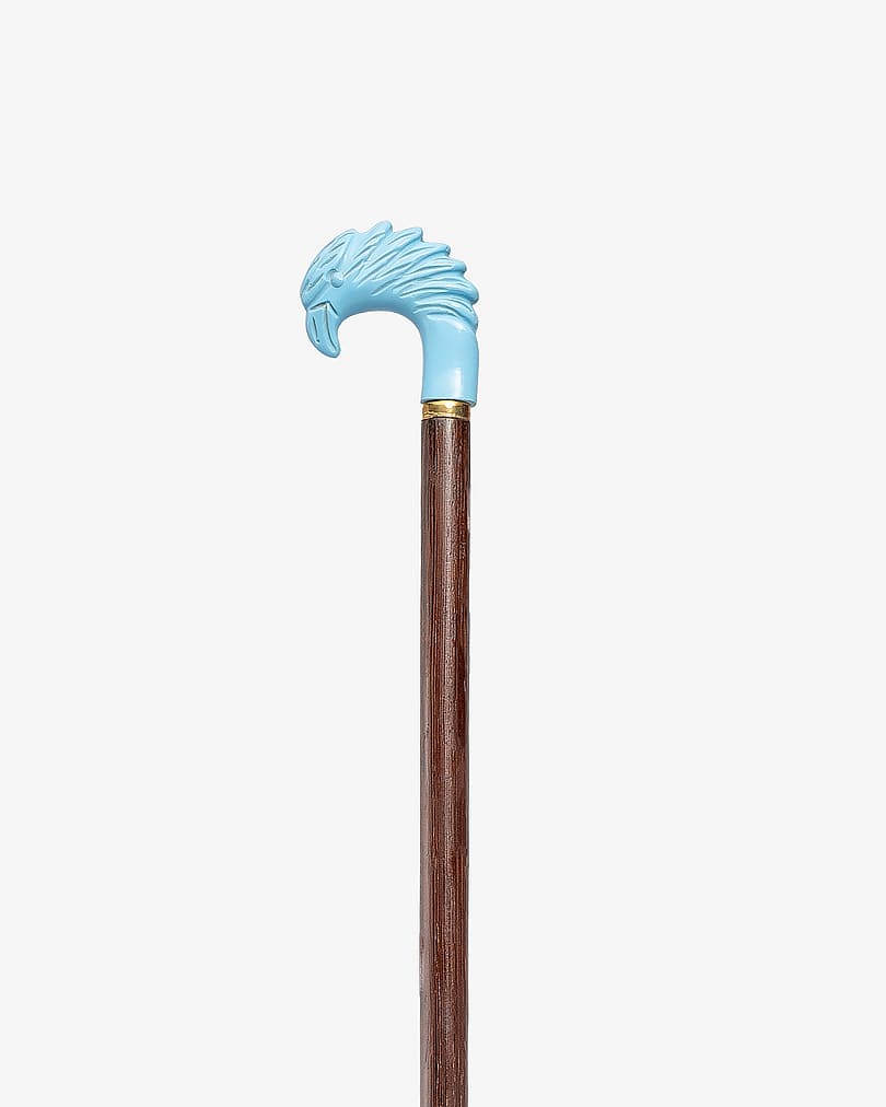 عصا عكاز خشب فينجي مزين رأس النسر