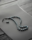 Cook wood & Turquoise silver rosary ROS5242LL
