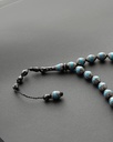 Cook wood & Turquoise silver rosary ROS5242LL
