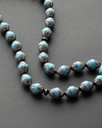 Cook wood & Turquoise silver rosary ROS5242LL