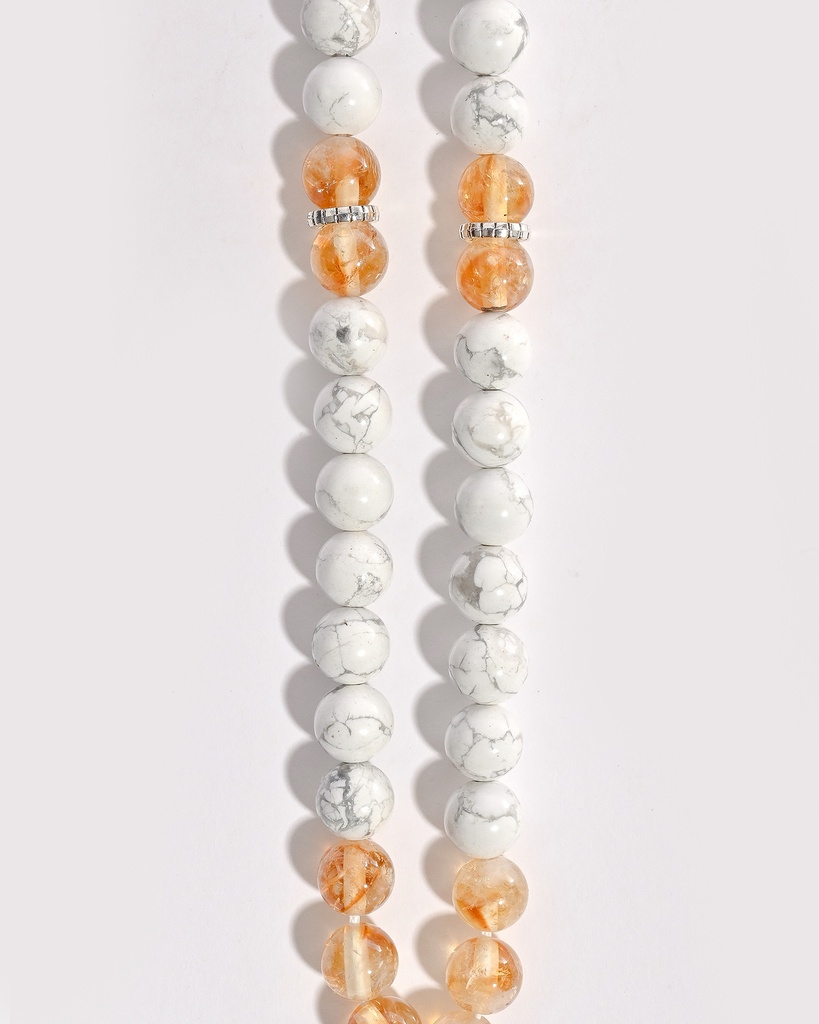 سبحة حجر جاموس ( الهاوليت ) وسترين ROS3083WH