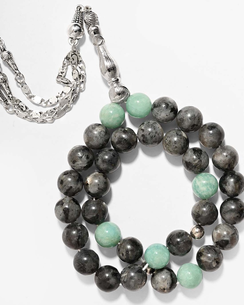 Labradorite and Aqua Marine Rosary ROS3082GY