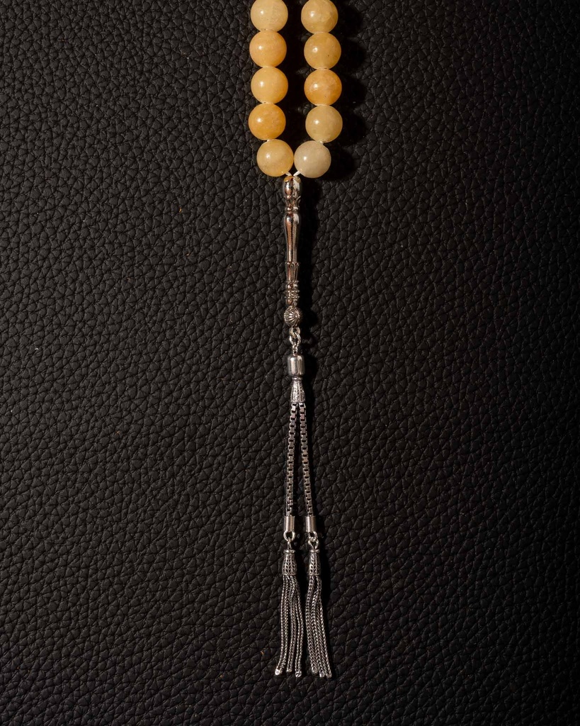 سبحة فضة حجر افينتورين ولازورد