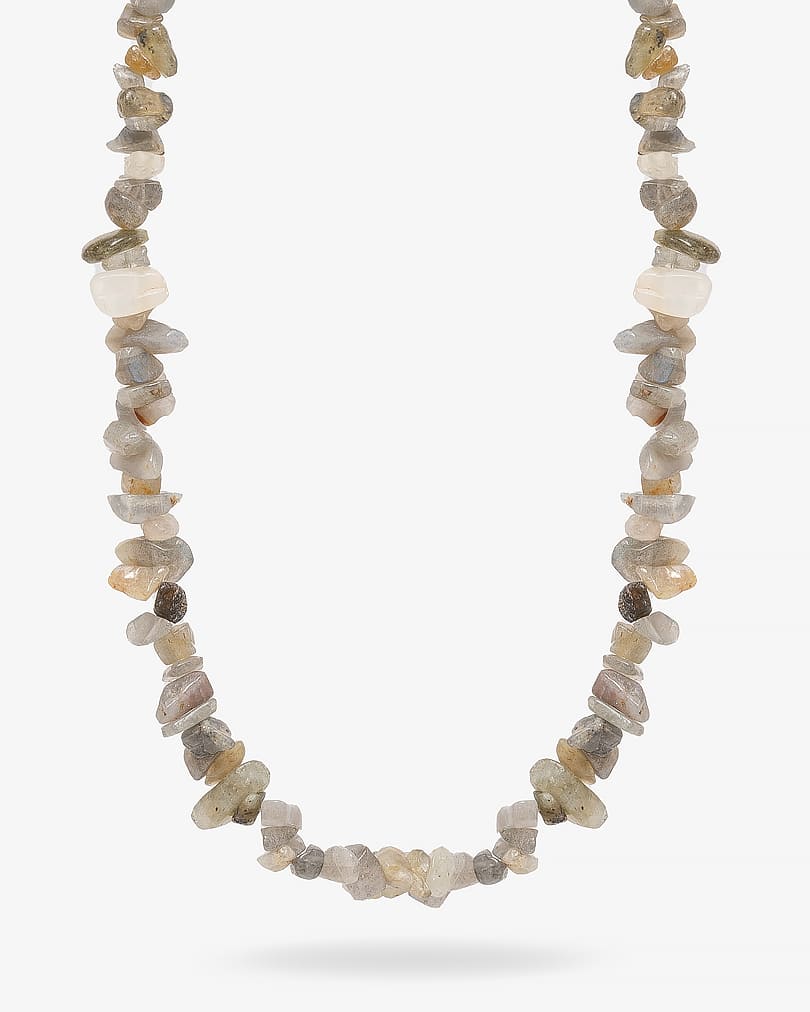 Women's necklace with gray labradorite stone WNEC082GY