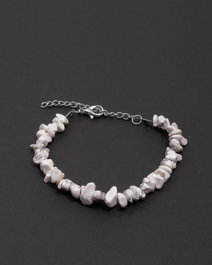 Buffalo stone bracelet (howlite) WBRA109WH