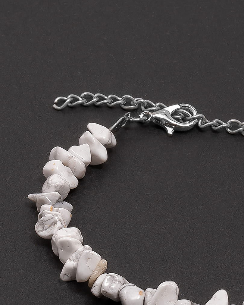 Buffalo stone bracelet (howlite) WBRA109WH