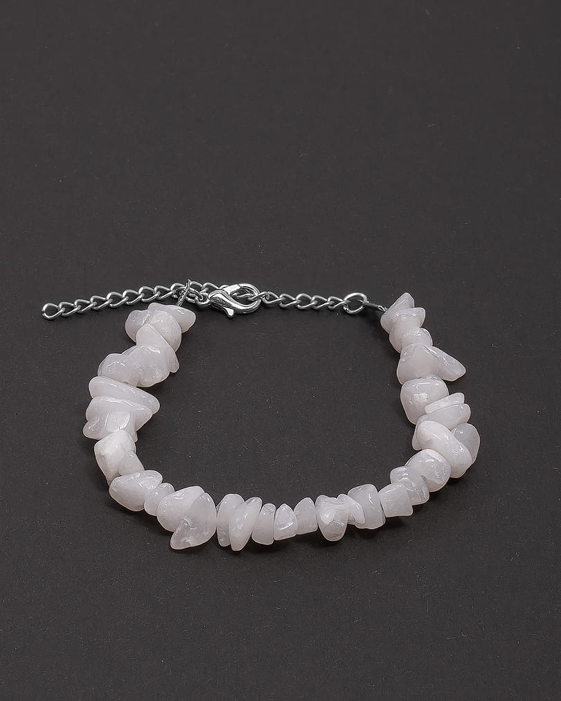 White jade stone bracelet WBRA111WH