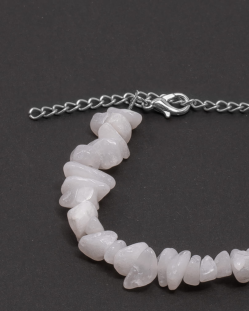 White jade stone bracelet WBRA111WH