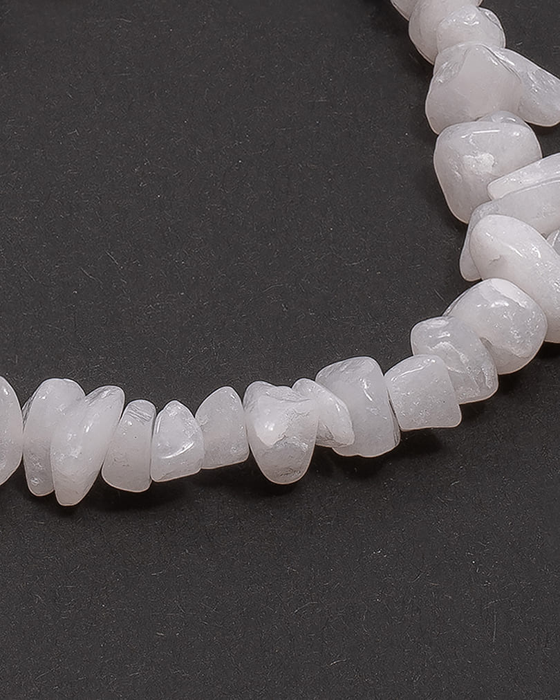 White jade stone bracelet WBRA111WH