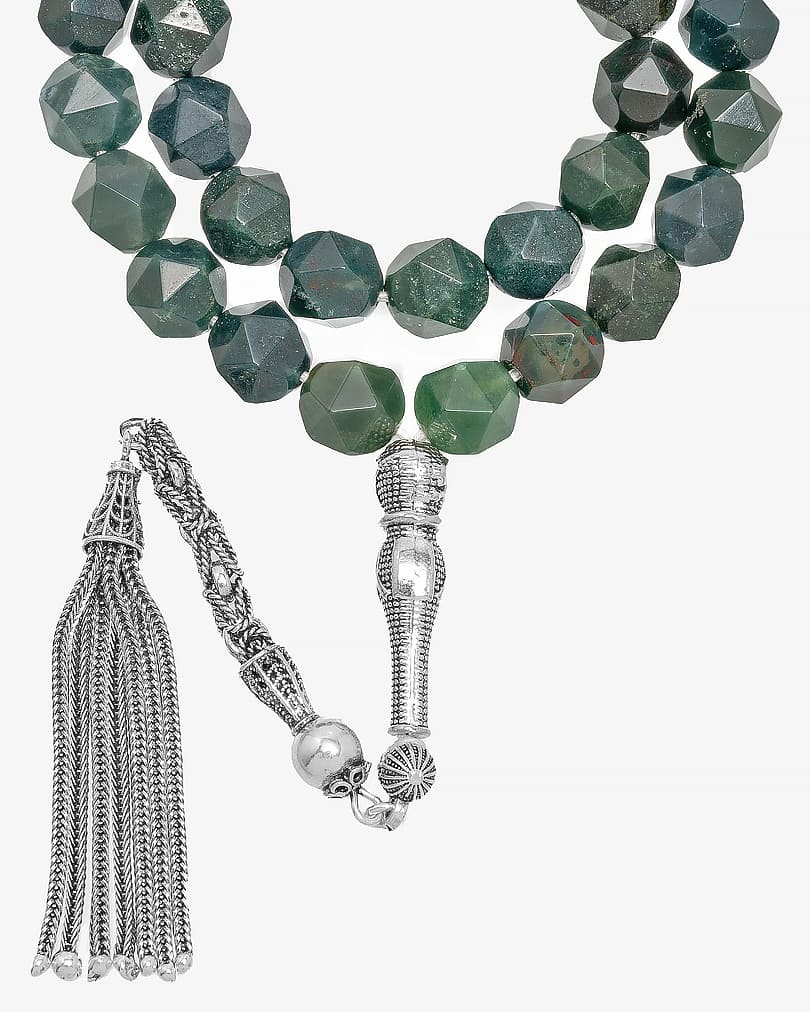 سبحة  حجر عقيق موسى بقصة الاماس