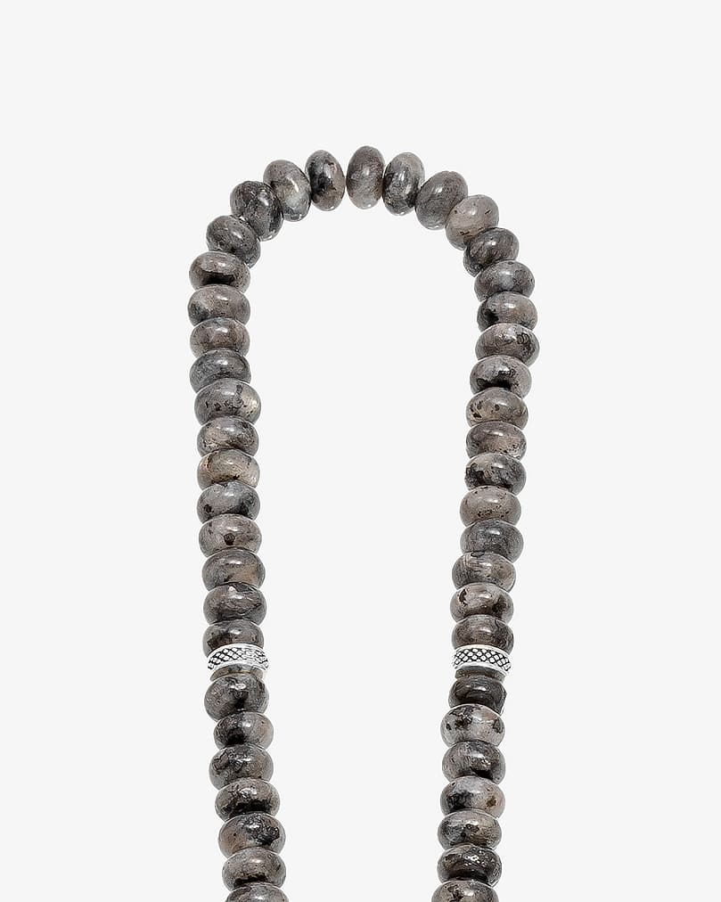 سبحة فضة حجر لابرادوريت 99 خرزة