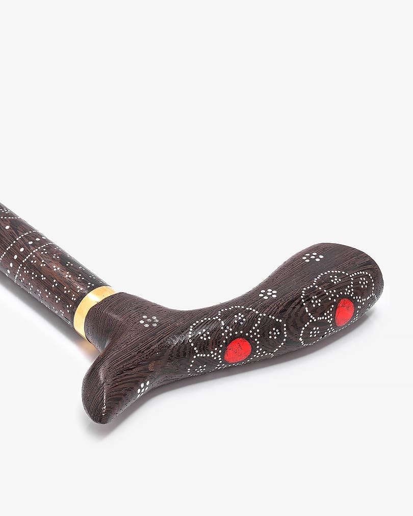 عصا عكاز خشب فينجي منقوش فاخر