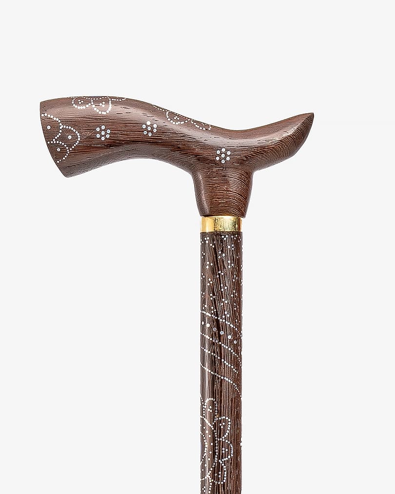 عصا عكاز خشب فينجي مزين لازورد فاخر