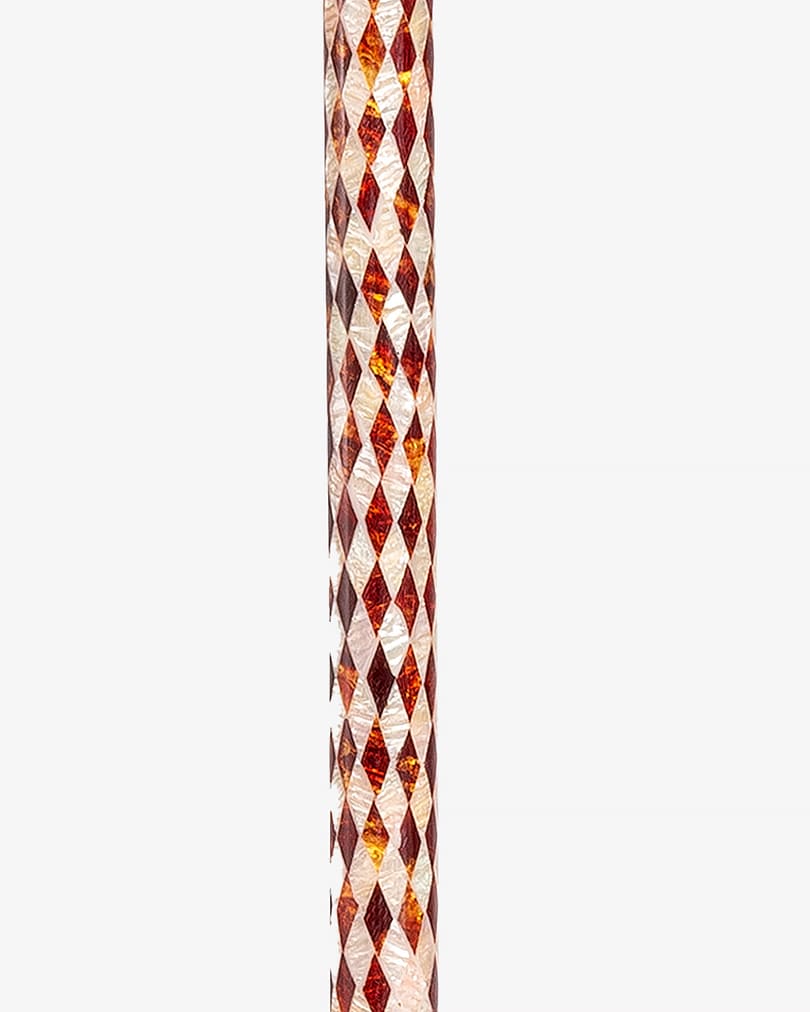 عصا عكاز خشب ايبانوس منقوش بصدف صناعي أنيق