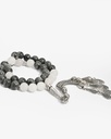 Natural labradorite white quartz stone rosary ROS8088MC