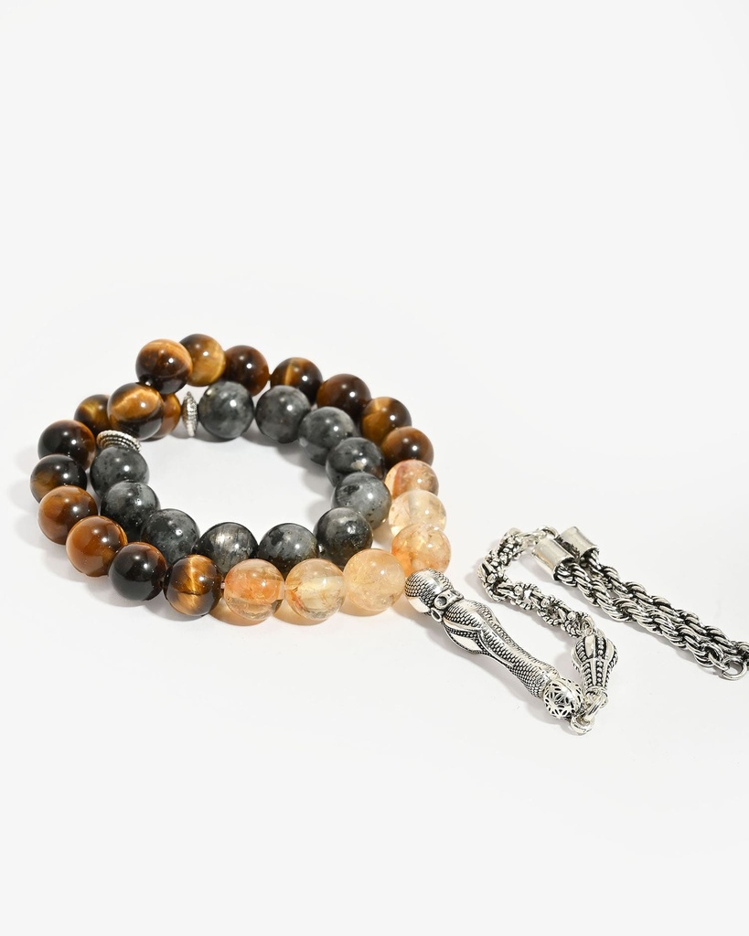  Rosary labradorite stone tiger's eye & citrine ROS3110MC 