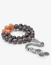 Natural labradorite and rose jade stone rosary ROS8087MC