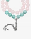 Silver rose quartz and natural aquamarine rosary ROS3109MC