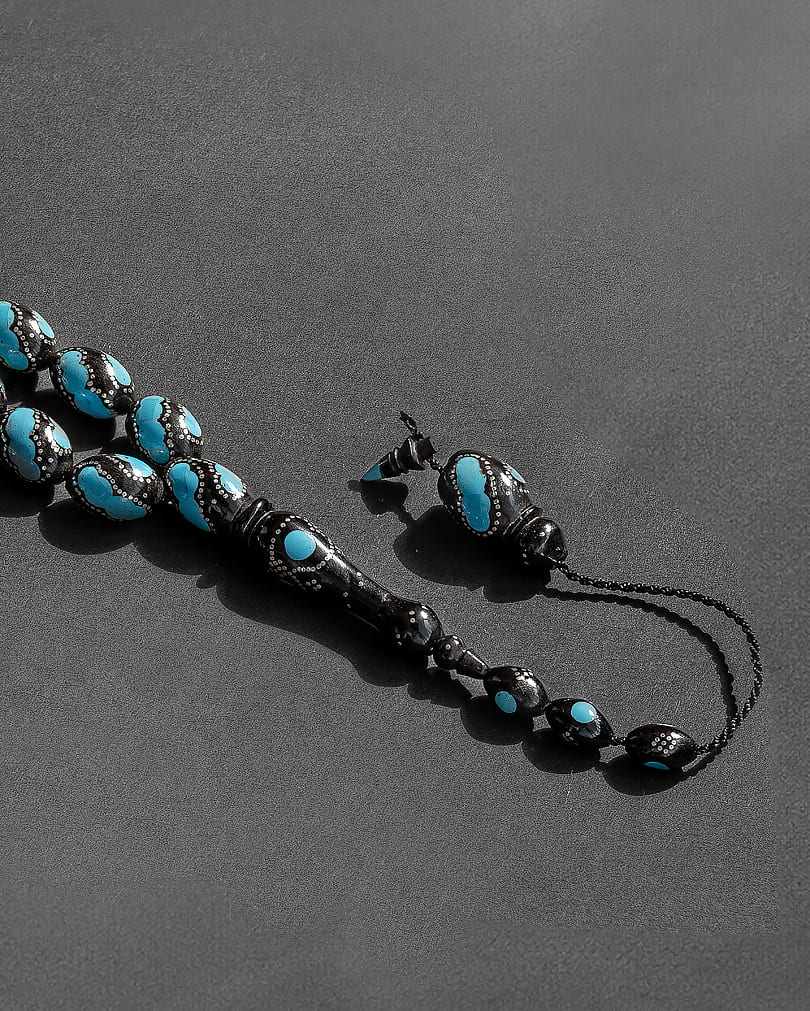 Kok rosary in silver similar to turquoise ROS5296MC