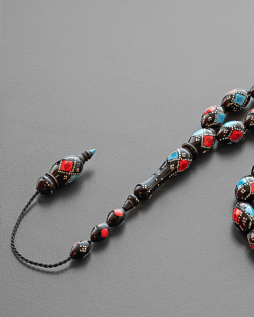 Cook's rosary in silver, similar to turquoise and coral ROS5295MC