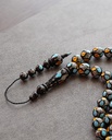Kok rosary with silver engraving similar to amber and turquoise ROS5299MC