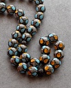 Kok rosary with silver engraving similar to amber and turquoise ROS5299MC