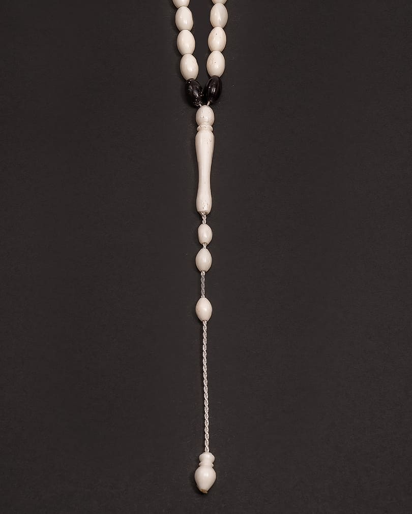 Camel bone rosary and oval kok ROS5277WH