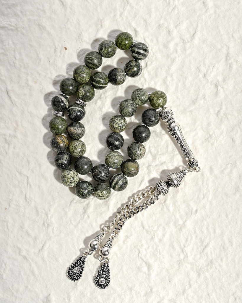 سبحة زيبرا اخضر طبيعي فاخر ROS8050GN