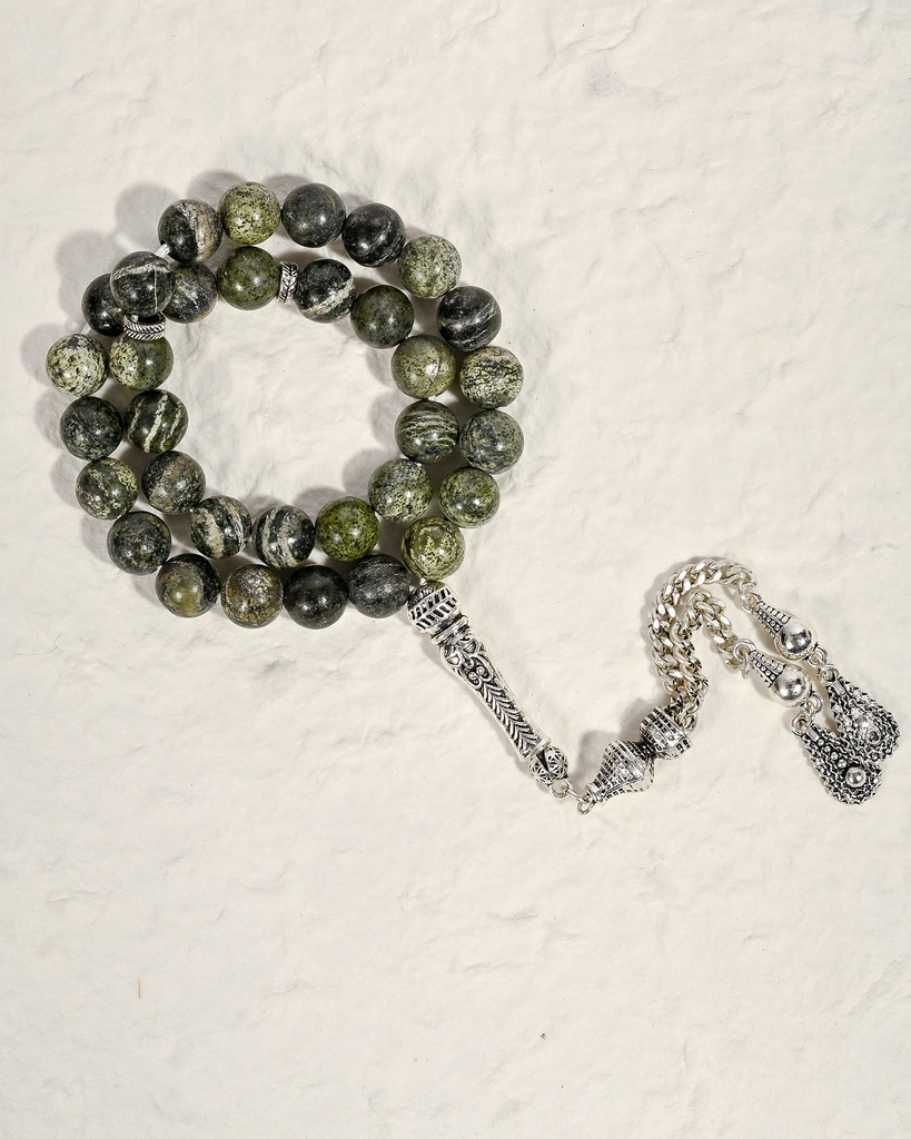 سبحة زيبرا اخضر طبيعي فاخر ROS8050GN