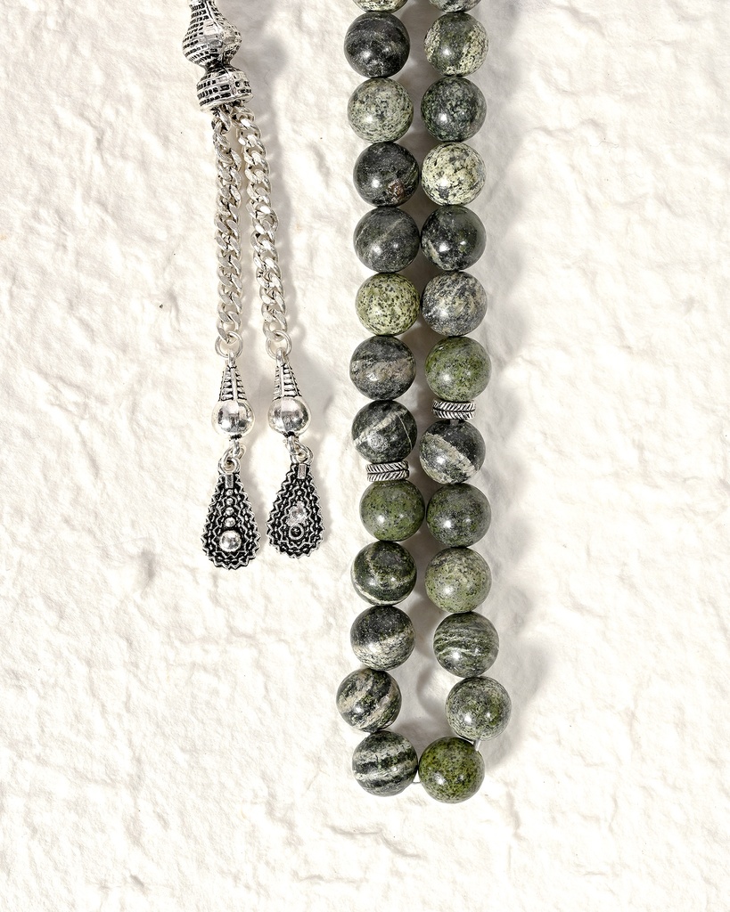 سبحة زيبرا اخضر طبيعي فاخر