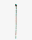 Natural Vengean Wood Lapis Lazuli and Malachite Decorated Crutch Stick