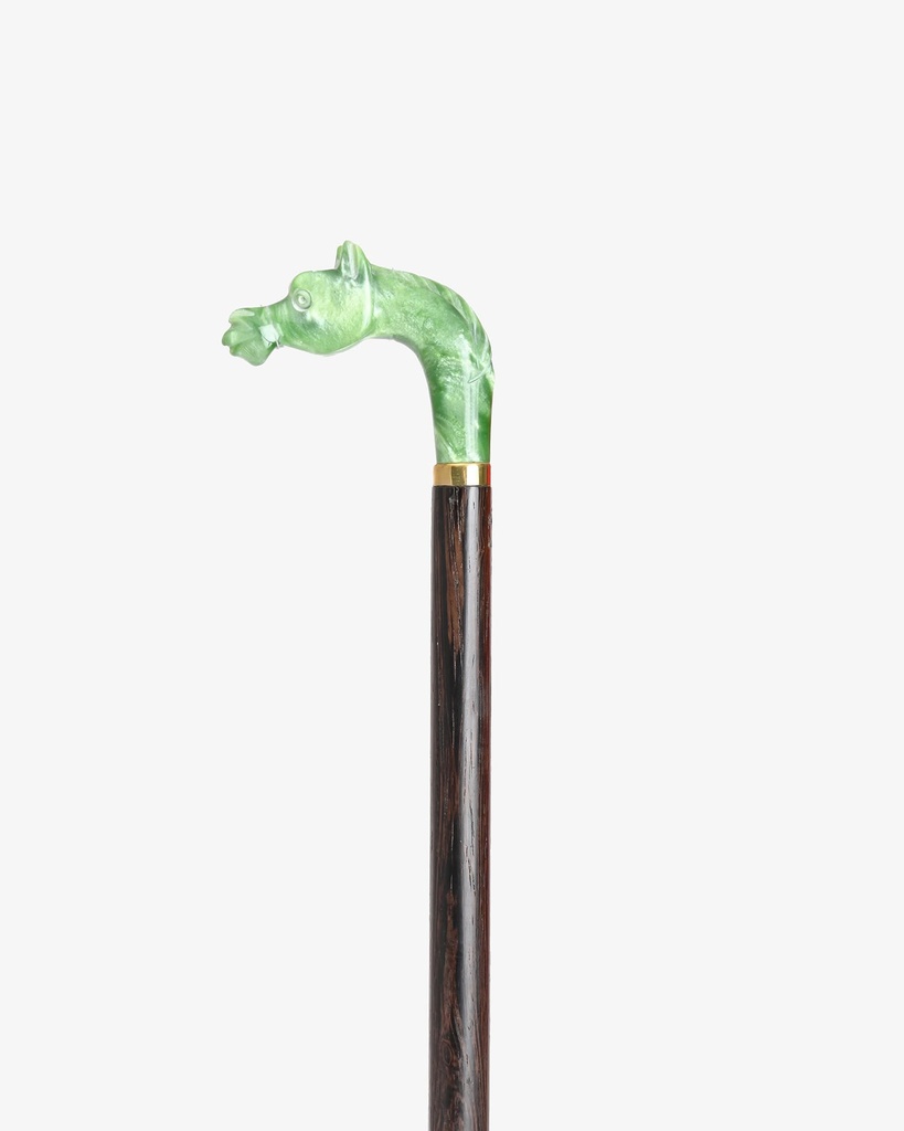 عصا عكاز راس الحصان خشب فينجي طبيعي 