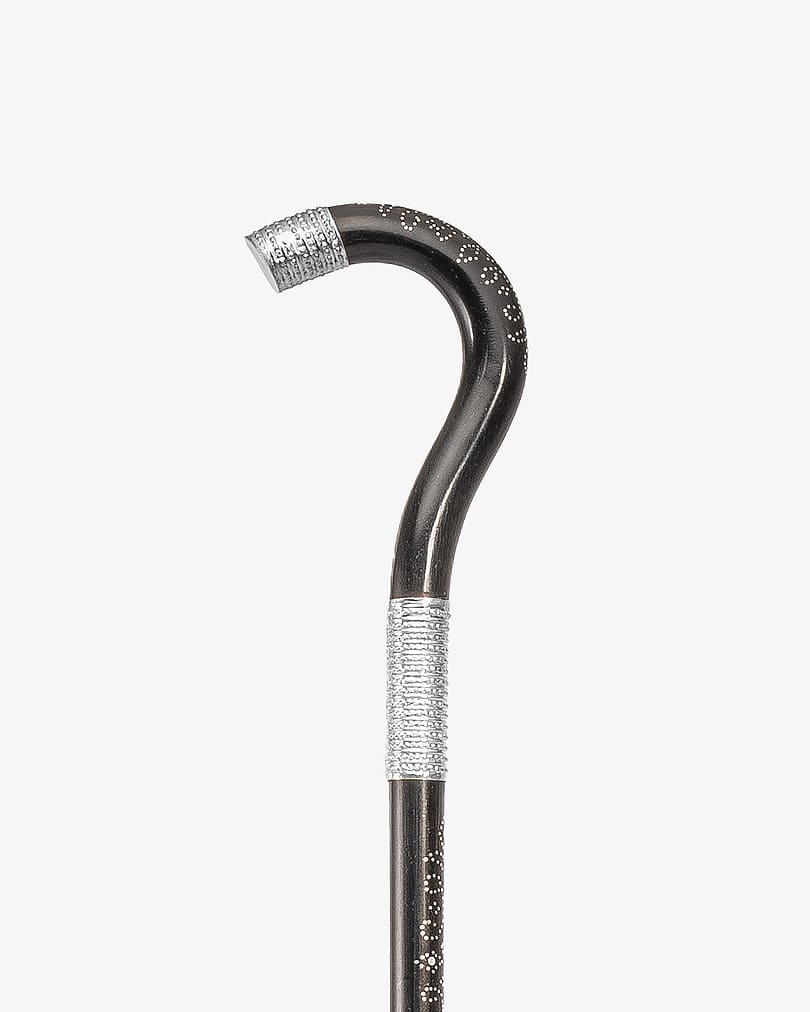 عصا عكاز عتم عماني (منقوش بفضة)