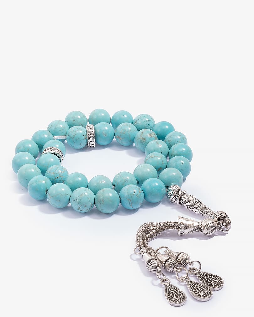 Turquoise stone rosary with veins ROS8101LL