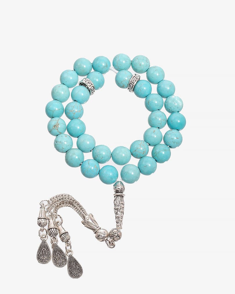 Turquoise stone rosary with veins ROS8101LL