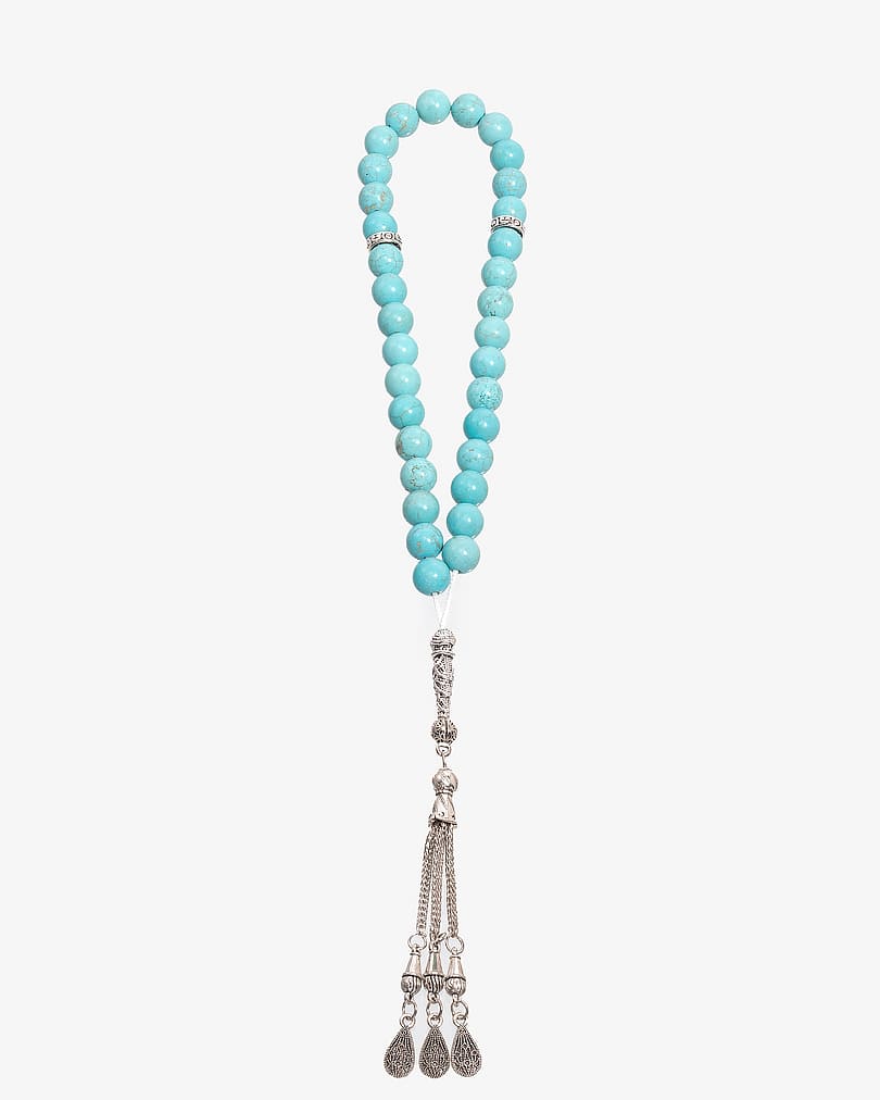Turquoise stone rosary with veins ROS8101LL