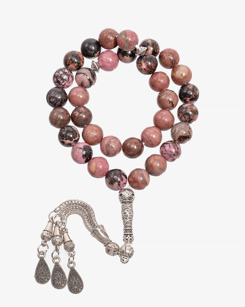 Rhodochrosite stone rosary ROS8098PK