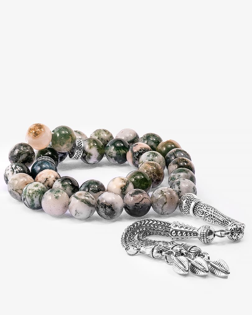 Natural agate stone rosary ROS8110GN
