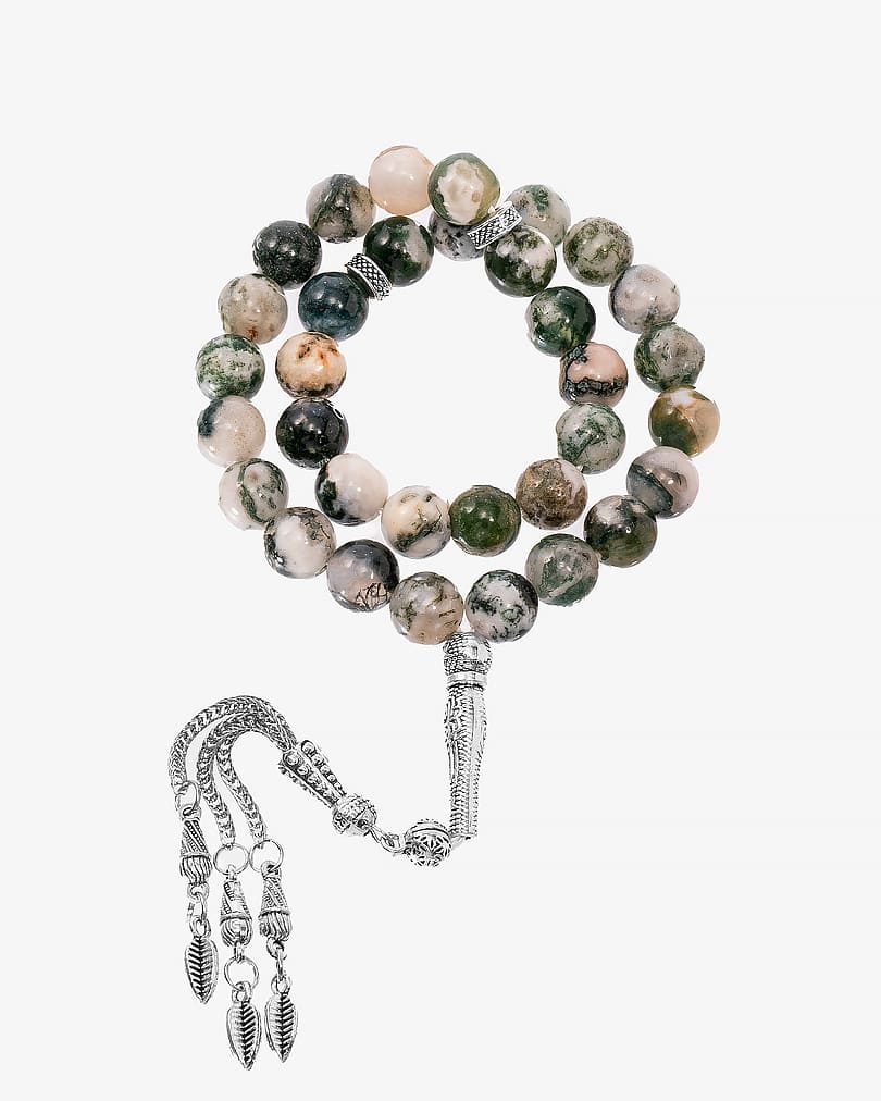 Natural agate stone rosary ROS8110GN