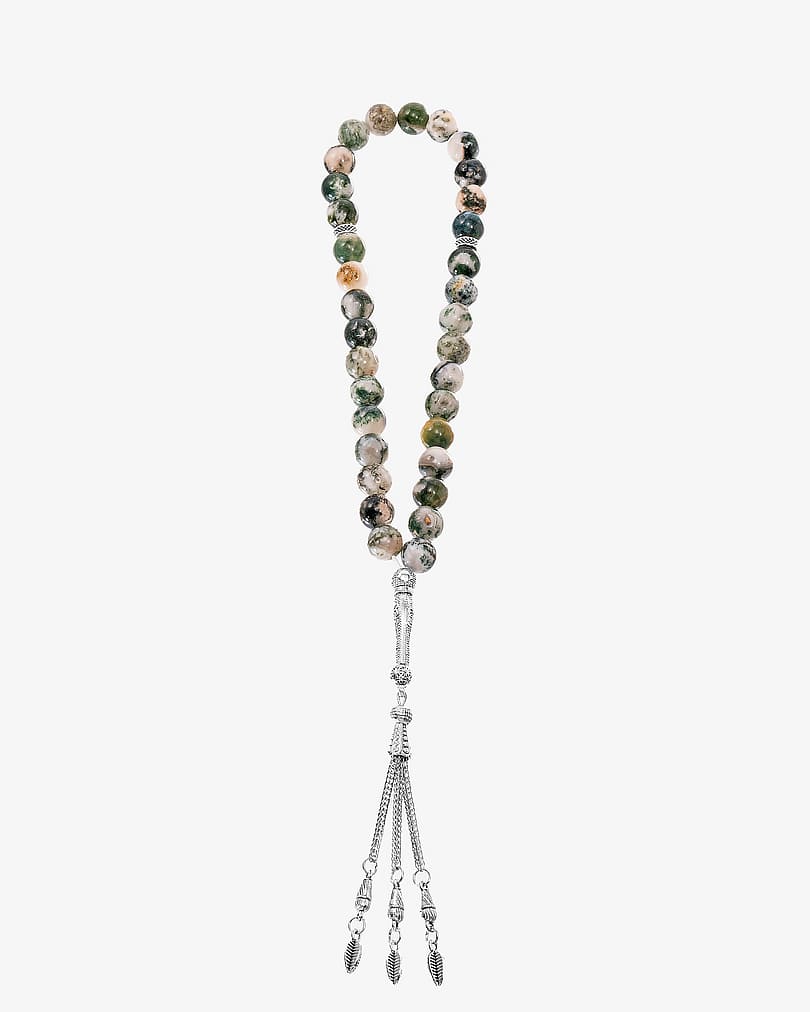Natural agate stone rosary ROS8110GN