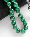 Silver rosary malachite stone ROS3116GN