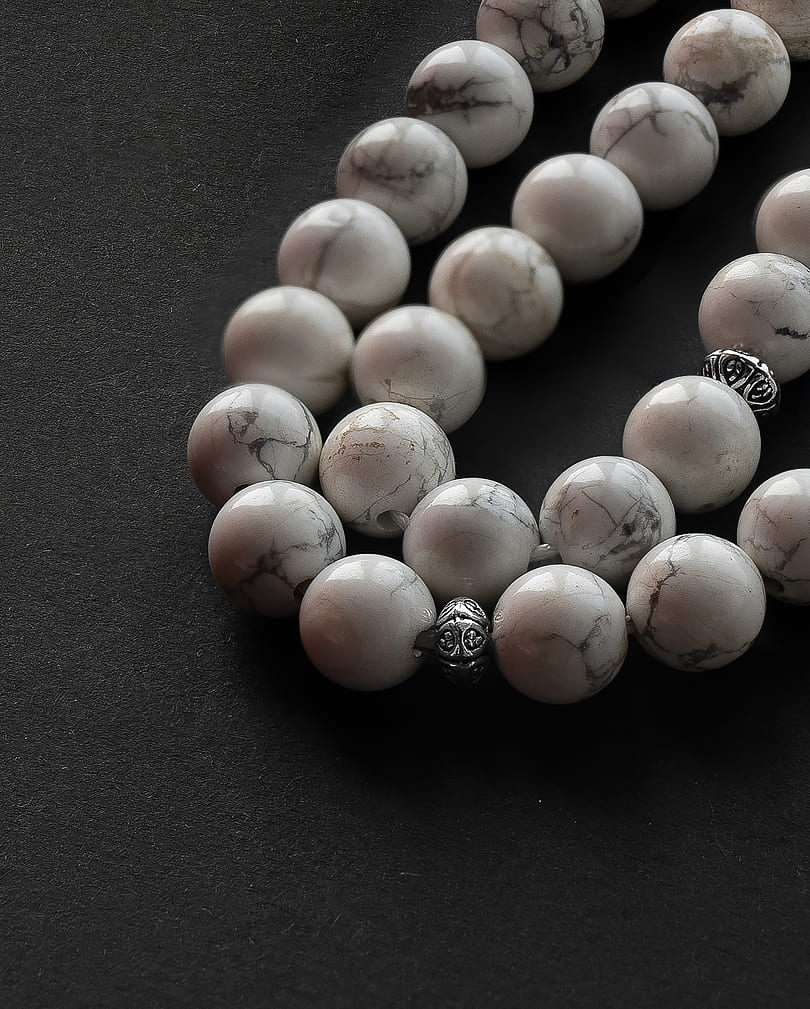 White buffalo stone rosary (howlite)