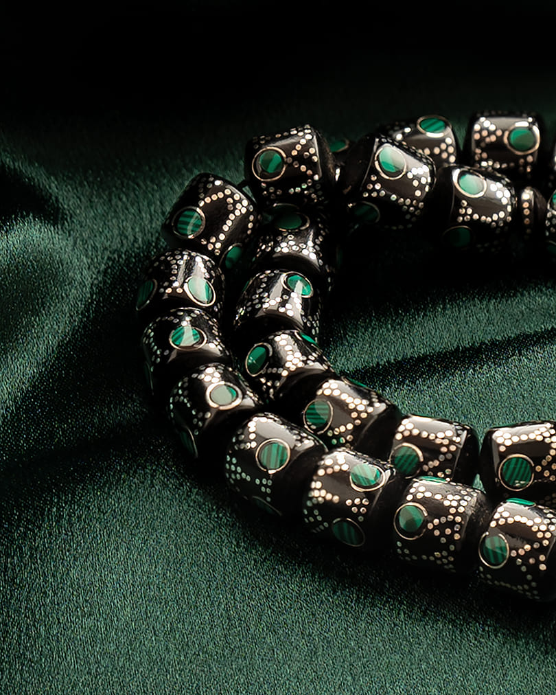 Cook wood silver rosary ROS5359GN