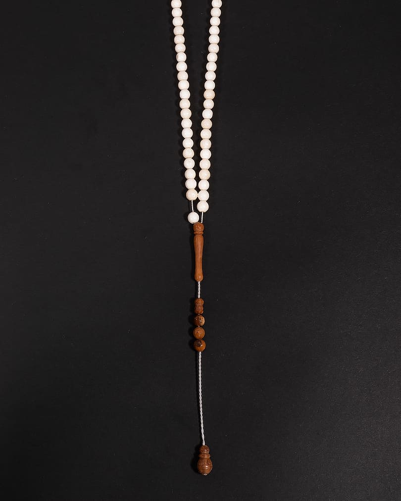 Camel bone rosary and kuk ROS8389WH