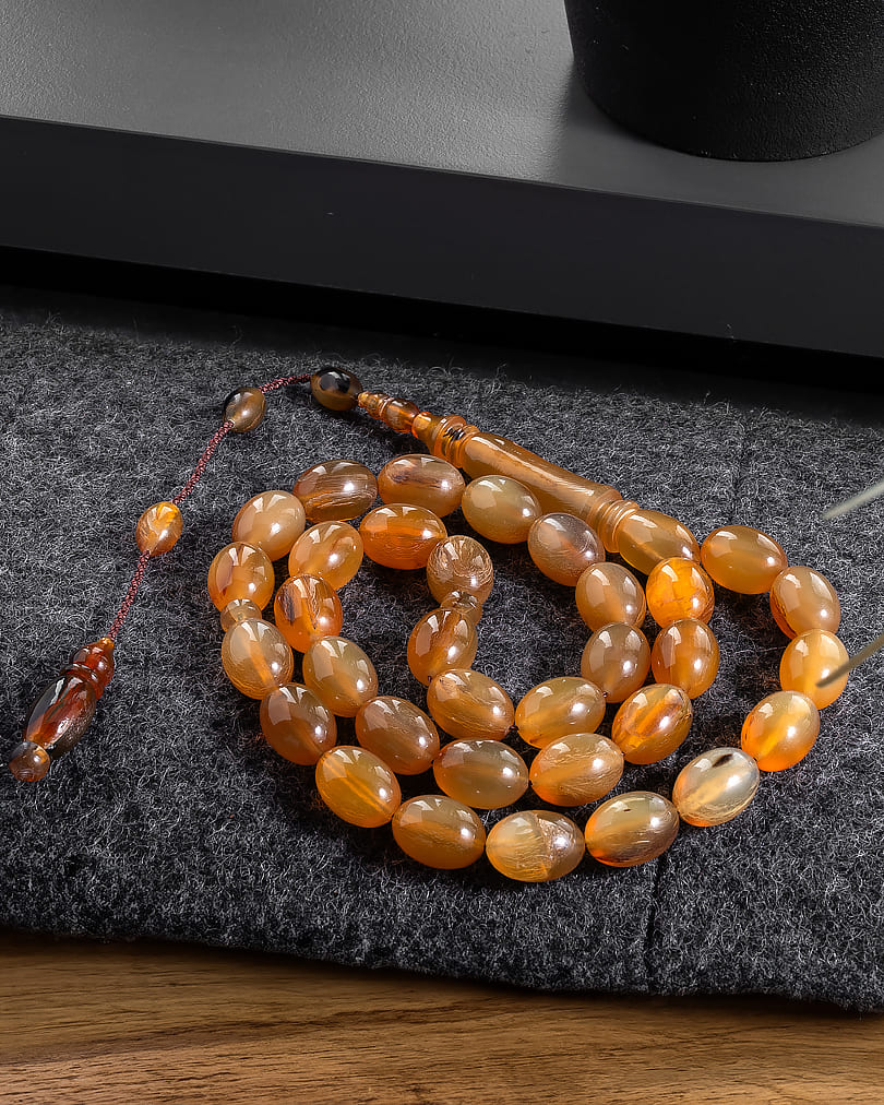 Natural lamb horn rosary ROS8462MC