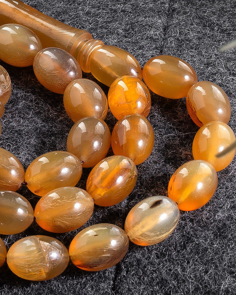 Natural lamb horn rosary ROS8462MC