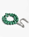 Silver rosary malachite stone ROS3116GN